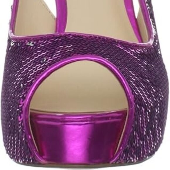 NIB GUESS Womens Sandals Pump Peep Toe Cocktail Party Pink Heels Shoes 7.5 M - Picture 2 of 7